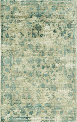 9' x 13' Viscose Sand-Blue Area Rug