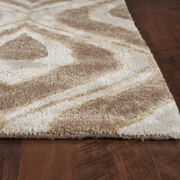 9' x 13' Wool & Viscose Blend Beige Area Rug