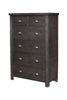 Wooden Chest With Six Drawerss, Dark Brown