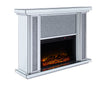 Electric Fireplace with Faux Crystal Dusted Face, Clear and Black