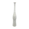 Decorative Polyresin Vase with Elongated Flared Neck, White