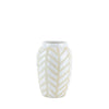 Decorative Ceramic Vase with Unique Pattern, White and Beige