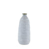 Ceramic Vase with Engraved Scalloped Pattern, Large, Gray