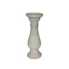 Dual Tone Large Size Ceramic Candle Holder in Traditional Style, White and Green