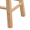 Wooden Bar Stool with Ladder Base and Round Seat, Brown