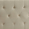 Fabric Upholstered Full Queen Headboard with Button Tufting, Beige