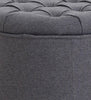 Fabric Upholstered Storage Ottoman with Tufted Removable Lid, Gray