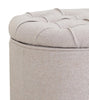 Fabric Upholstered Storage Ottoman with Tufted Removable Lid, Beige