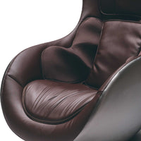 Curvy Leather Upholstered Massage Chair with Bluetooth Speaker, Brown