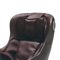 Curvy Leather Upholstered Massage Chair with Bluetooth Speaker, Brown