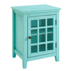 Wooden Single Door Cabinet with Two Storage Compartments, Blue