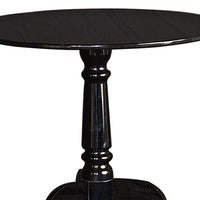 Round Acrylic End Table with 3 Legged Base Support, Black