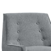 Fabric Upholstered Button Tufted Wooden Chair, Gray and Black