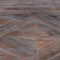 40 Inch Wooden Wall Art with Parquet Pattern, Antique Gray and Brown