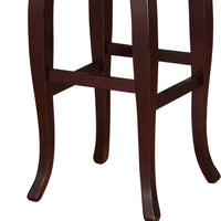 Square Shape Wooden Bar Stool with Nailhead Trim Accents, Brown