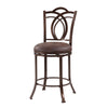 Metal Counter Stool with Cushioned Seat and Flared Legs, Brown