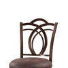 Metal Counter Stool with Cushioned Seat and Flared Legs, Brown