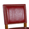 Wooden Counter Stool with Nailhead Trim Accents, Red and Brown