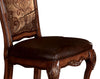 Wooden Side Chair with Claw Legs and Leatherette Seat, Brown, Set of Two