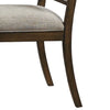 Fabric Upholstered Wooden Side Chair with Flared Back Legs, Gray and Brown, Set of Two