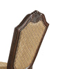 Wooden Side Chair with Fabric Upholstered Seat and Back, Brown and Beige, Set of Two