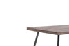 54 Inch Wooden Dining Table with Metal Angled Legs, Brown and Gray