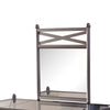 Metal and Glass Vanity Set with Crossbar Support, Brown and Black