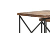 Industrial Wood Nesting Table with Metal Base,Set of 2,Brown and Black