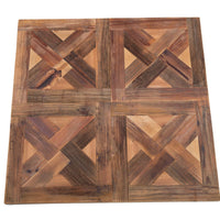 Parquet Pattern 32 Inch Reclaimed Wood Wall Art with Metal Rings,Brown