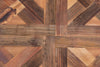 Parquet Pattern 32 Inch Reclaimed Wood Wall Art with Metal Rings,Brown