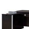 Spacious Wooden Desk with Two Drawers and Movable Return, Red Cocoa Brown