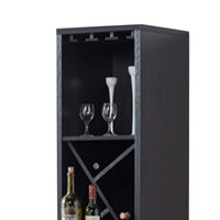 Wooden Wine Cabinet with Spacious Storage and Bar Table, Red Cocoa Brown