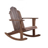 Classic Style Wooden Rocker Chair with Slated Backrest, Brown