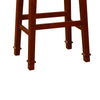 Wooden Bar Stool With Faux Leather upholstery, Brown and Black