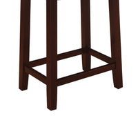 Wooden Counter Stool with Faux Leather Upholstery, Brown