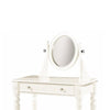 Wooden Vanity Set with Adjustable Mirror and Drawer, White and Beige