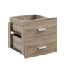 Wooden Two Piece Drawers with White Metal Pull, Dark Taupe