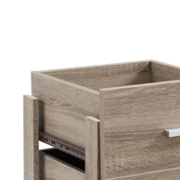 Wooden Two Piece Drawers with White Metal Pull, Dark Taupe