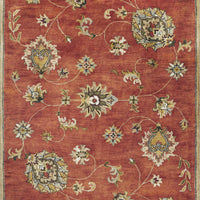 3'x5' Sienna Orange Hand Tufted Wool Traditional Floral Indoor Area Rug