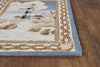 3'6" x 5'6" Wool Blue Area Rug