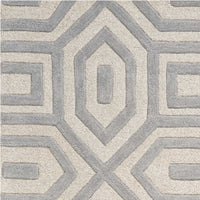 3'3" x 5'3" Wool Grey Area Rug