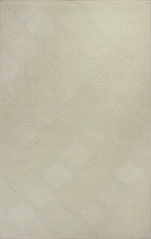 3'3" x 5'3" Wool Ivory Area Rug