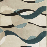 3'3" x 5'3" Wool Ivory-Blue Area Rug