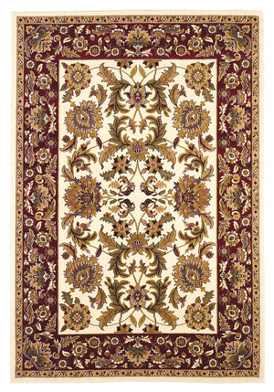 5'3" x 7'7" Polypropelene Ivory-Red Area Rug