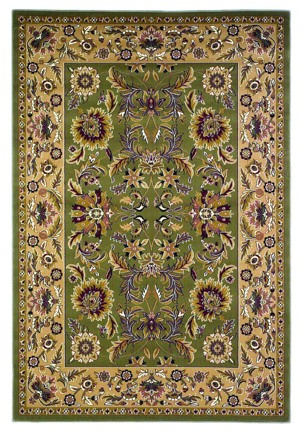 5'3" x 7'7" Polypropelene Green-Taupe Area Rug