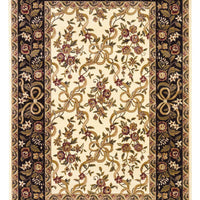 5'3" x 7'7" Polypropelene Ivory-Black Area Rug