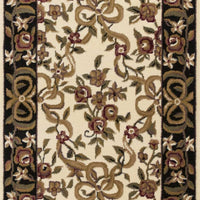 5'3" x 7'7" Polypropelene Ivory-Black Area Rug