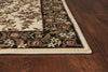 5'3" x 7'7" Polypropelene Ivory-Black Area Rug