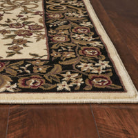 5'3" x 7'7" Polypropelene Ivory-Black Area Rug