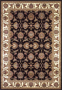 5' X 8' Black Or Ivory Floral Bordered Area Rug